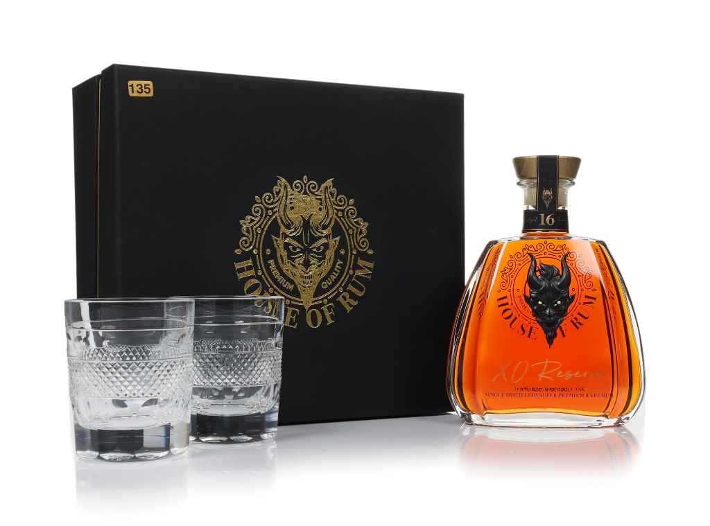 House of Rum 16 Year Old XO Reserve Single Cask Gift Set with x2 Glasses 70cl product image