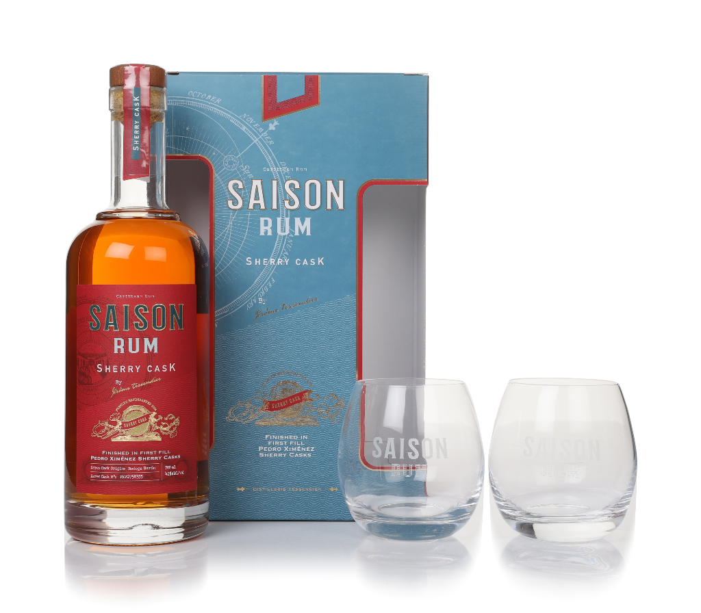 Saison Rum Sherry Cask Gift Set with 2x Glasses 70cl product image