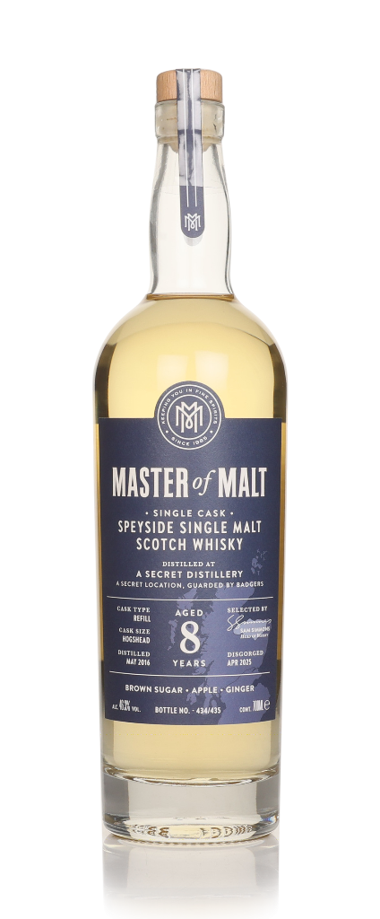 A Secret Speyside Distillery 8 Year Old 2016 Single Cask (Master of Malt) (46.3%) 70cl product image