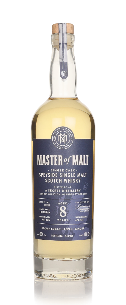 A Secret Speyside Distillery 8 Year Old 2016 Single Cask (Master of Malt) (46.3%) 70cl product image