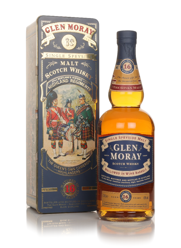 Glen Moray 16 Year Old - Highland Regiments The Queen's Own Cameron Highlanders - 1990s 70cl product image
