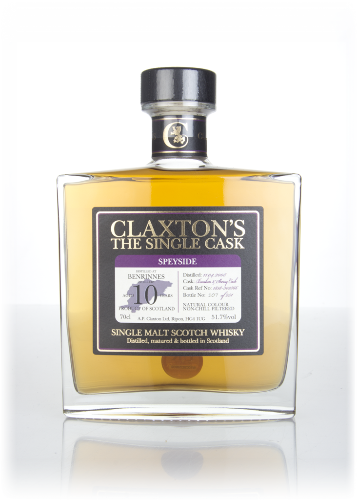 Benrinnes 10 Year Old 2008 (cask #1858-303866) - Claxton's 70cl product image