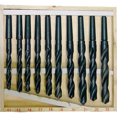 10PCE 14.5-23MM METRIC HSS MORSE TAPER DRILL SET