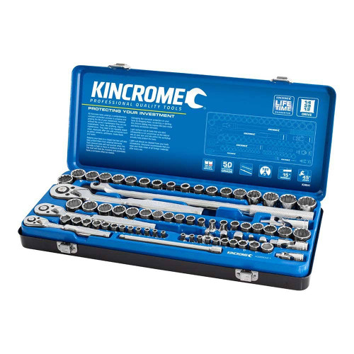 74PCE 1/4, 3/8 & 1/2\" DR MET/IMP SOCKET SET