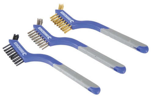 3PCE 175MM SMALL WIRE BRUSH SET RUBBER GRIP