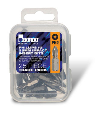 IMPACT DRIVER BIT - PHILLIPS #2 25MM 25PK