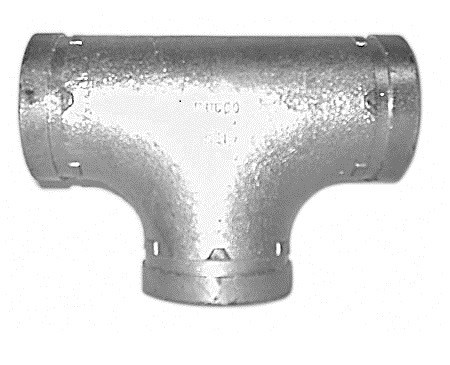 100MM ROLLGROOVE TEE GALV