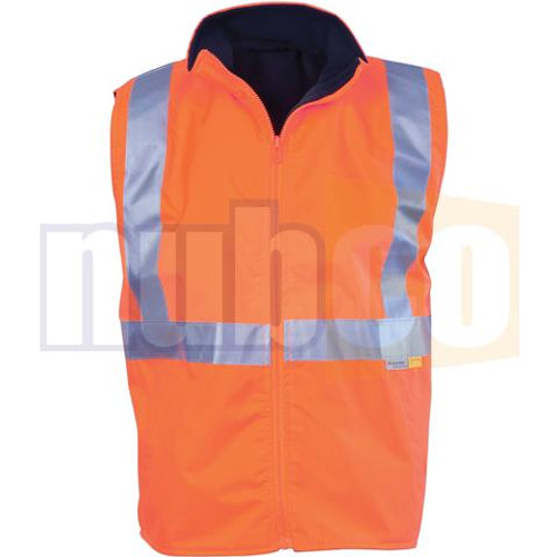 2XL ORANGE/NAVY TAPED HIVIS REVERSIBLE VEST