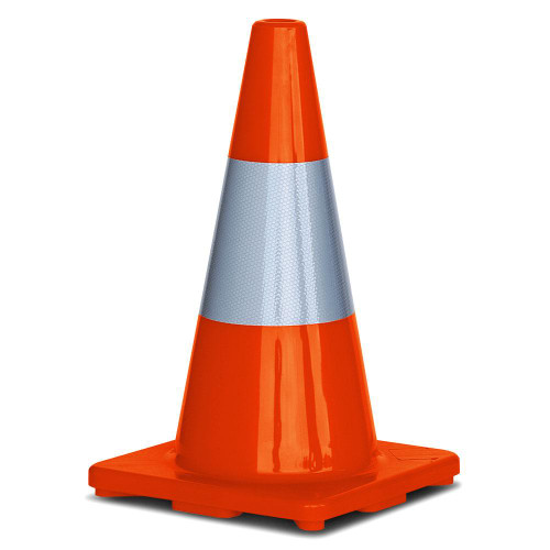 450MM TRAFFIC CONE WITH REFLECTIVE STRIP