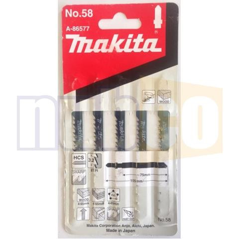 NO58 75MM 8TPI WOOD & PLASTIC JIGSAW BLADES 5PK