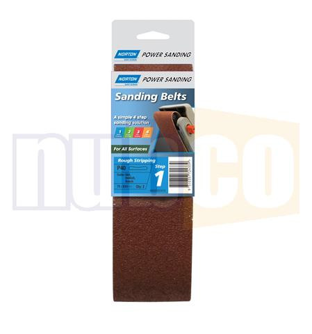 75X533MM P40 2PK ALL SURFACE CLOTH SANDING BELT V/COARSE