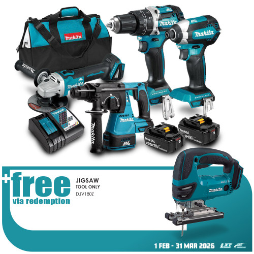 18V 4 PCE BRUSHLESS COMBO KIT 2x 5.0AH BATTERIES, CHARGER & TOOL BAG