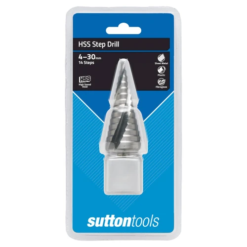 3PCE (4-12MM, 4-20MM & 4-30MM) HSS SPIRAL STEP DRILL