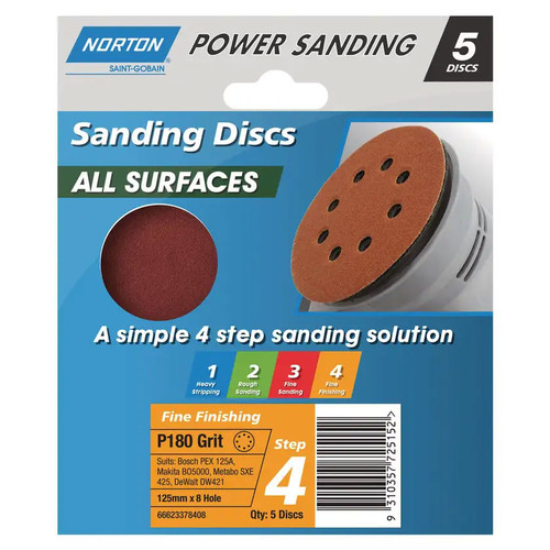 125MMX8HOLE P240 VELCRO BACKED SANDING DISCS 5PK 125MMX8HOLE P240 VELCRO BACKED SANDING DISCS 5PK