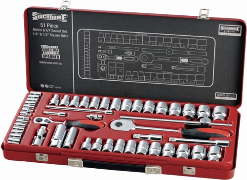 51PCE 1/4\" & 1/2\" DRIVE METRIC/AF SOCKET SET