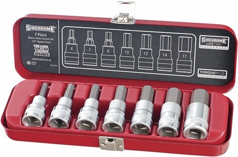 7PCE 1/2\" DRIVE METRIC INHEX SOCKET SET