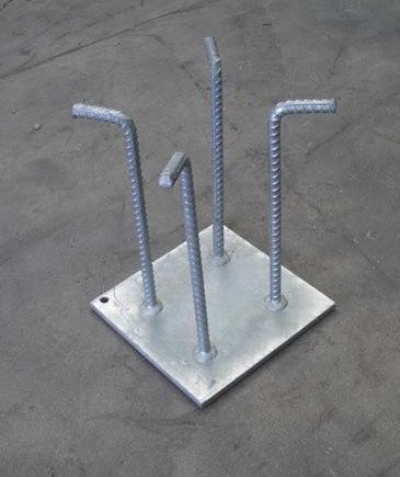 150X150X10MM CAST IN PLATE 4XDN12 LEGS GAL