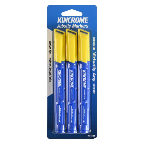 3 PCE YELLOW PAINT MARKER