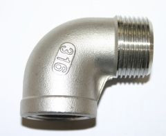 20MM 316 S/S BSP 90DEG ELBOW M+F