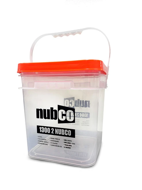 10LTR CLEAR NUBCO SQUARE BUCKET WITH ORANGE LID