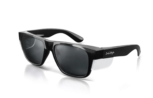 FUSIONS SAFETY GLASSES BLACK FRAME / TINTED LENS