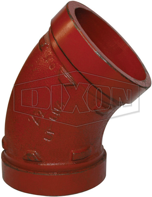100MM ROLLGROOVE ELBOW 45 DEGREES SHORT