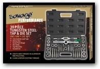 39PC TUNGSTEN TAP & DIE SET UNC/UNF +1/8 NPT
