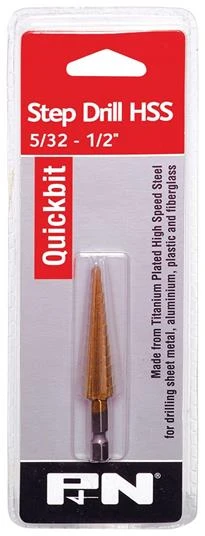 5/32 - 1/2 HSS TIN COATED STEP DRILL