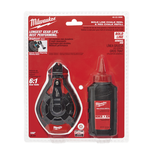 30MTR (100FT) BOLD CHALK LINE REEL KIT RED CHALK