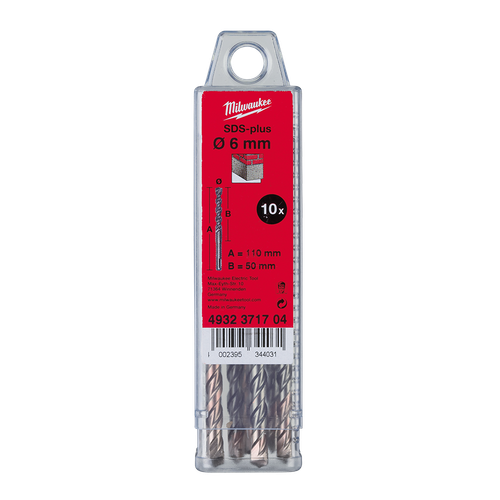 6X110MM 10PK SDS PLUS MASONRY DRILL BIT