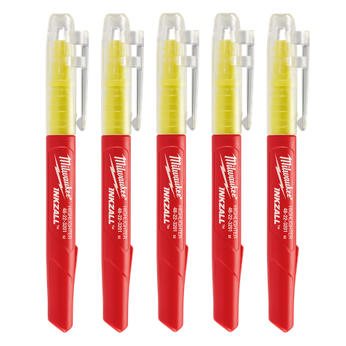 INKZALL 5PK YELLOW JOBSITE HIGHLIGHTERS