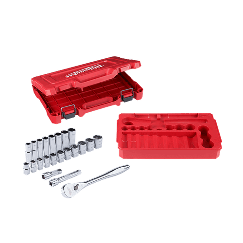 22PCE 1/2' DR SAE & METRIC RATCHET & SOCKET SET