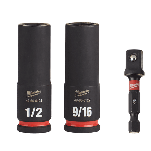 3PC 3/8\" DRV SAE DEEP 6 PT SHOCKWAVE IMPACT SOCKET SET