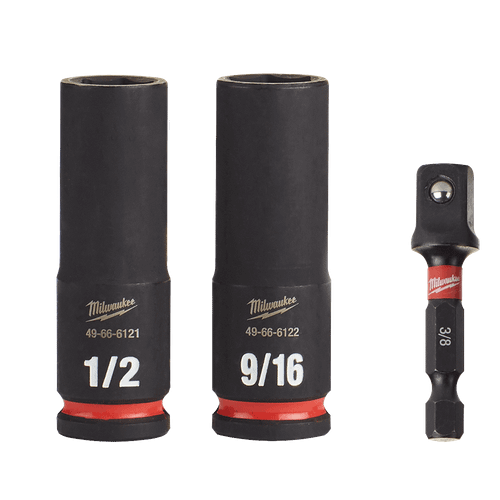 3PC 3/8\" DRV SAE DEEP 6 PT SHOCKWAVE IMPACT SOCKET SET