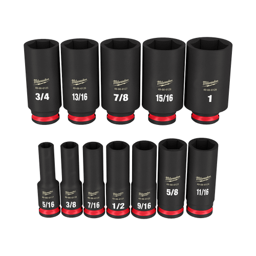 12PC 3/8\" DRV SAE DEEP 6 PT SHOCKWAVE IMPACT SOCKET SET