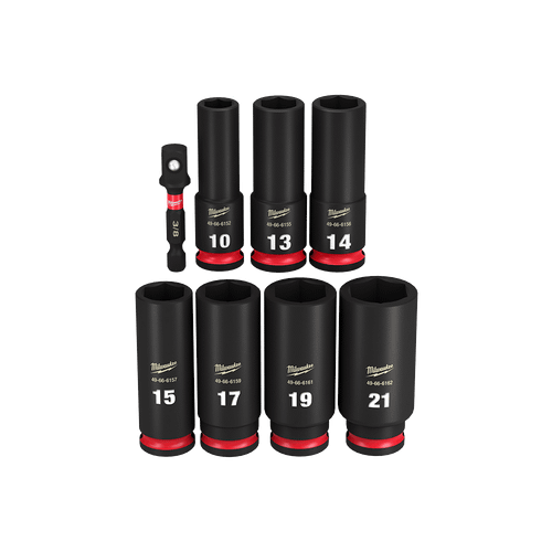 8PC 3/8\" DRV 8PC METRIC DEEP 6PT SHOCKWAVE IMPACT SOCKET SET