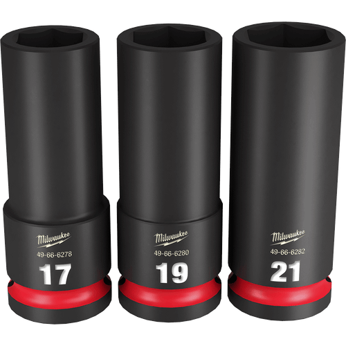 3PC 1/2\" DRV METRIC DEEP 6PT SHOCKWAVE IMPACT SOCKET SET