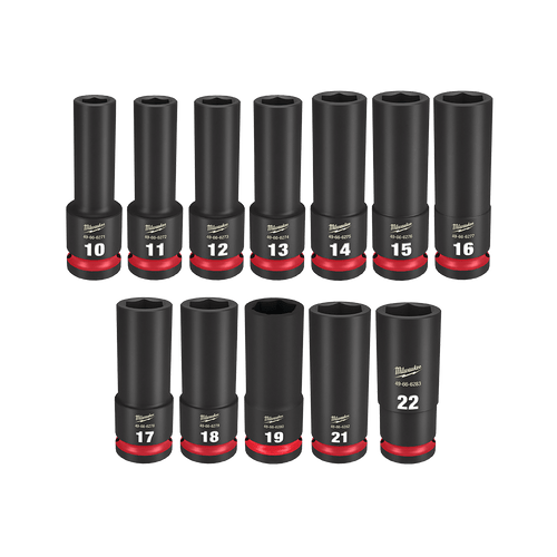 12PC 1/2\" DRV METRIC DEEP 6PT SHOCKWAVE IMPACT SOCKET SET