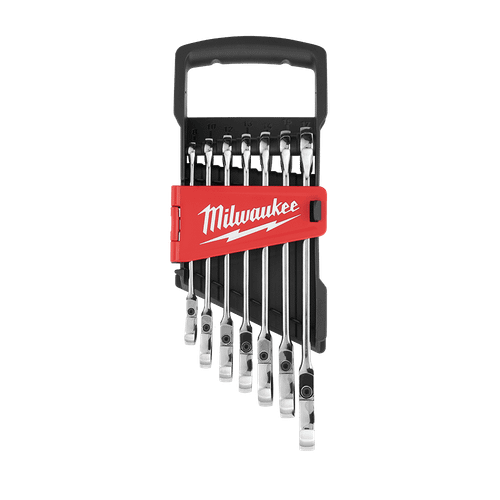 7PCE METRIC FLEX-HEAD RATCHETING WRENCH SET