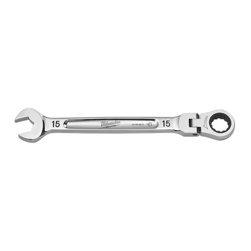 15MM METRIC FLEX-HEAD RATCHETING COMBO WRENCH