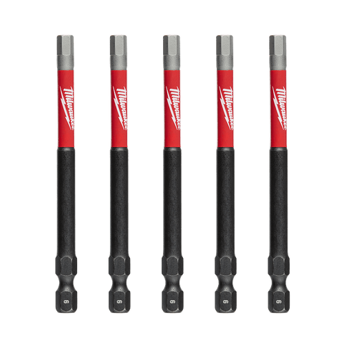 (O) 5PK 6MM HEX X 89MM SHOCKWAVE POWER BIT