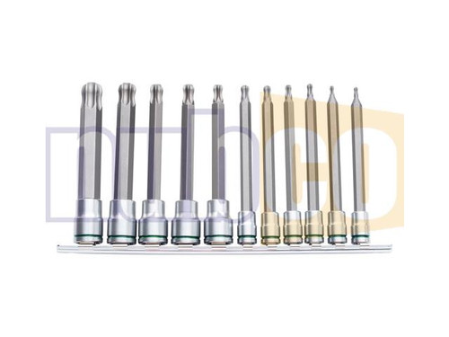 11PCE 1/4 & 3/8 DR LONG BALL POINT TORX SOCKET SET
