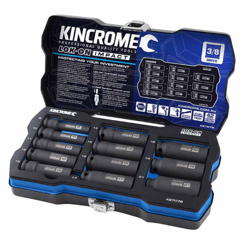 12PCE 8-21MM 3/8\" DR LOK ON IMPACT SOCKET SET