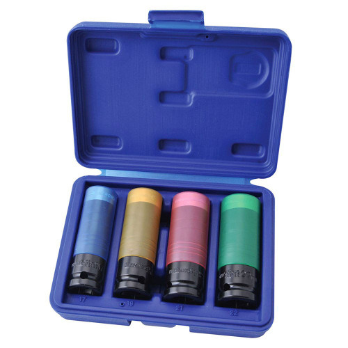 4PCE 1/2\" DRIVE METRIC WHEEL NUT IMPACT SOCKET SET
