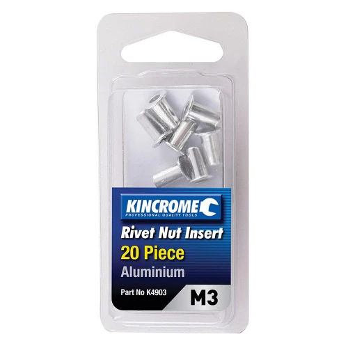 M3 20PCE ALUM RIVET NUT INSERT