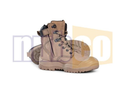 SIZE 7.5 STONE ZIP SIDE HIGH ANKLE SAFETY BOOT