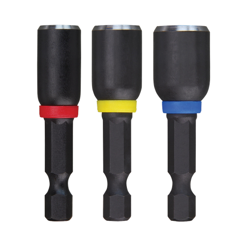 3PCE 50MM 1/4\" HEX SHOCKWAVE MAGNETIC NUTDRIVER SET