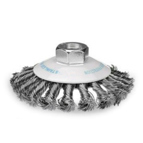 TWIST KNOT BEVEL BRUSH STEEL - 14X2MM 100MM