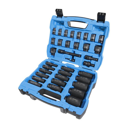 35PCE IMPACT 1/2\" DRIVE STANDARD/DEEP METRIC SOCKET SET