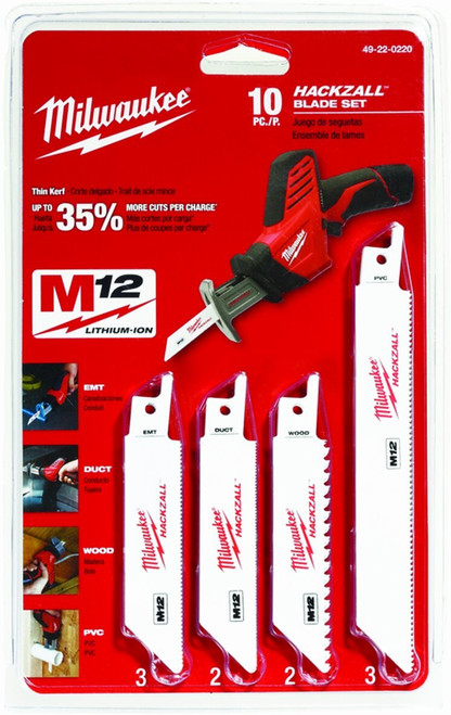 10PCE HACKZALL GENERAL PURPOSE RECIPRO BLADE SET